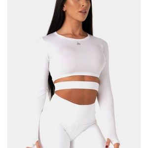 Ryderwear white long sleeve crop top worn once